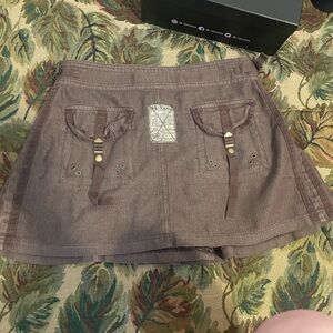 Da Nang Y2K pleated brown micro mini skirt M